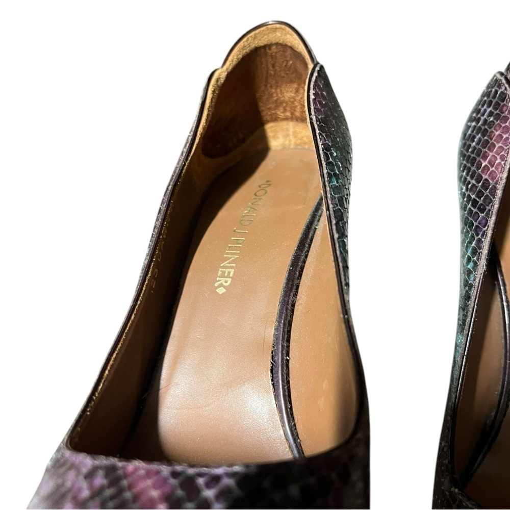 🌻Donald J. Pliner Purple & Turquoise Leather Snakeskin Dawn Pumps Size 7.5 - Picture 7 of 12